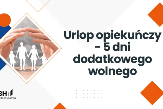 Ręce chroniące rodzinę z papieru. Urlop opiekuńczy – 5 dni dodatkowego wolnego.